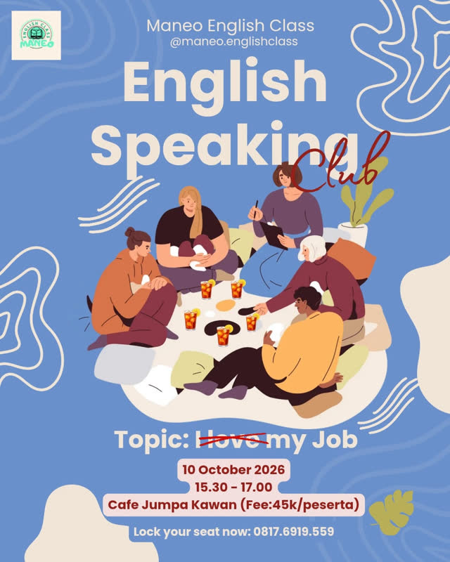 Poster English Club Focus on Speaking
