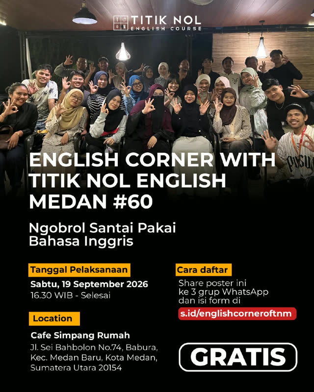 Poster English Corner (Belajar B.inggris Bareng)