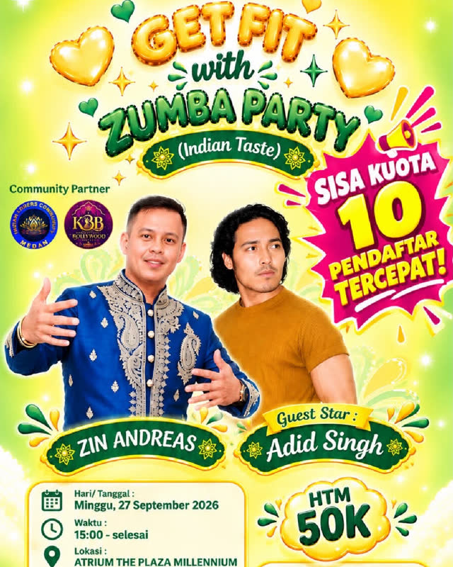 Poster Get fit with zumba party (indian taste)