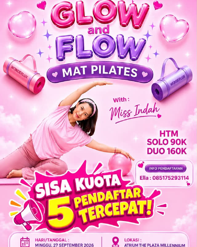 Poster Glow and Flow Mat Pilates